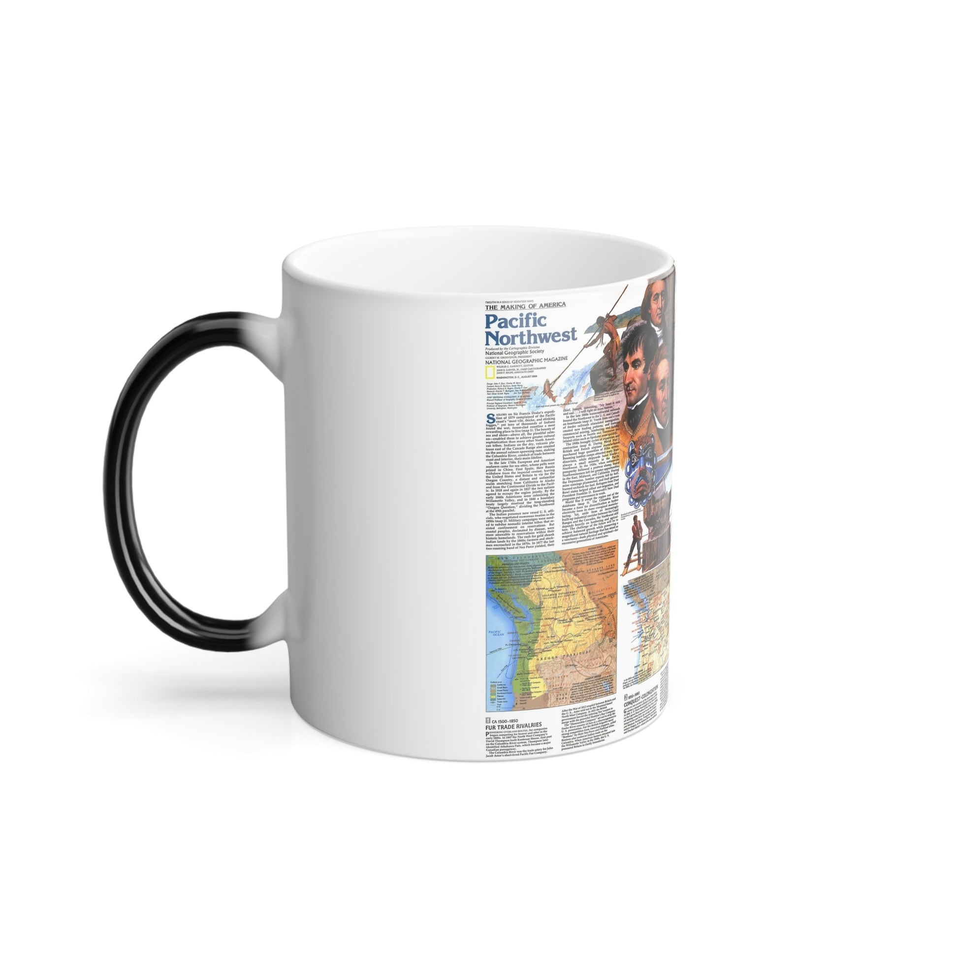 USA - Pacific Northwest 2 (1986) (Map) Color Changing Mug 11oz-11oz-The Sticker Space