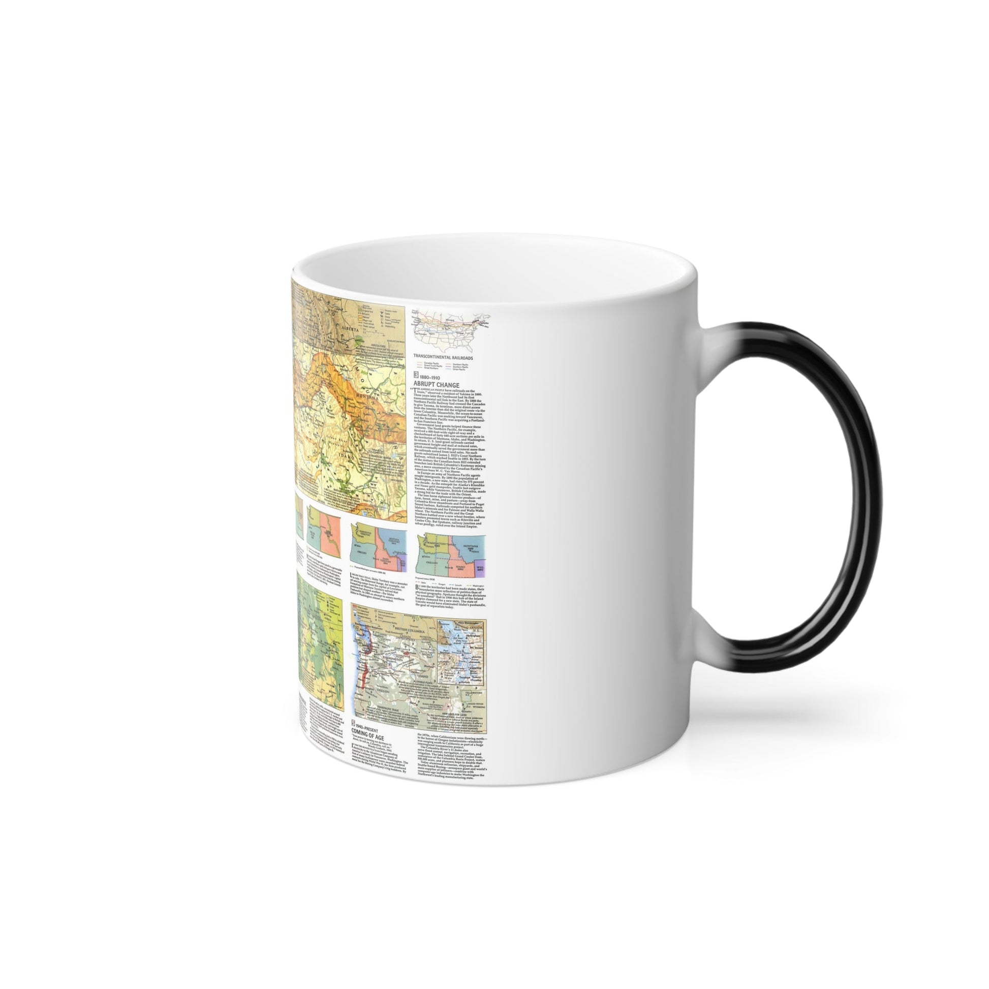 USA - Pacific Northwest 2 (1986) (Map) Color Changing Mug 11oz-11oz-The Sticker Space