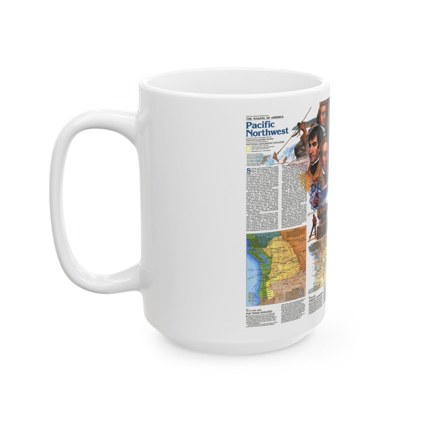 USA - Pacific Northwest 2 (1986) (Map) White Coffee Mug-The Sticker Space