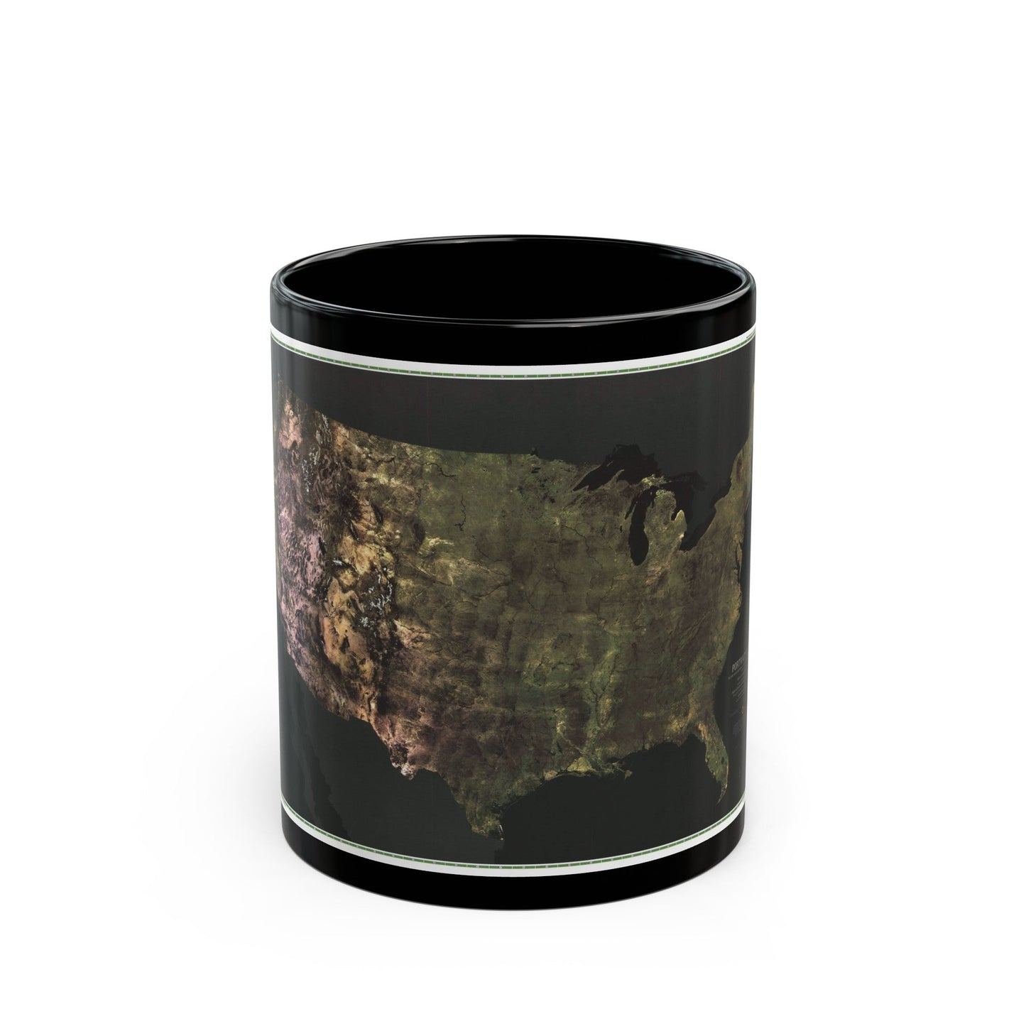 USA - Portrait U.S.A (1976) (Map) Black Coffee Mug-11oz-The Sticker Space