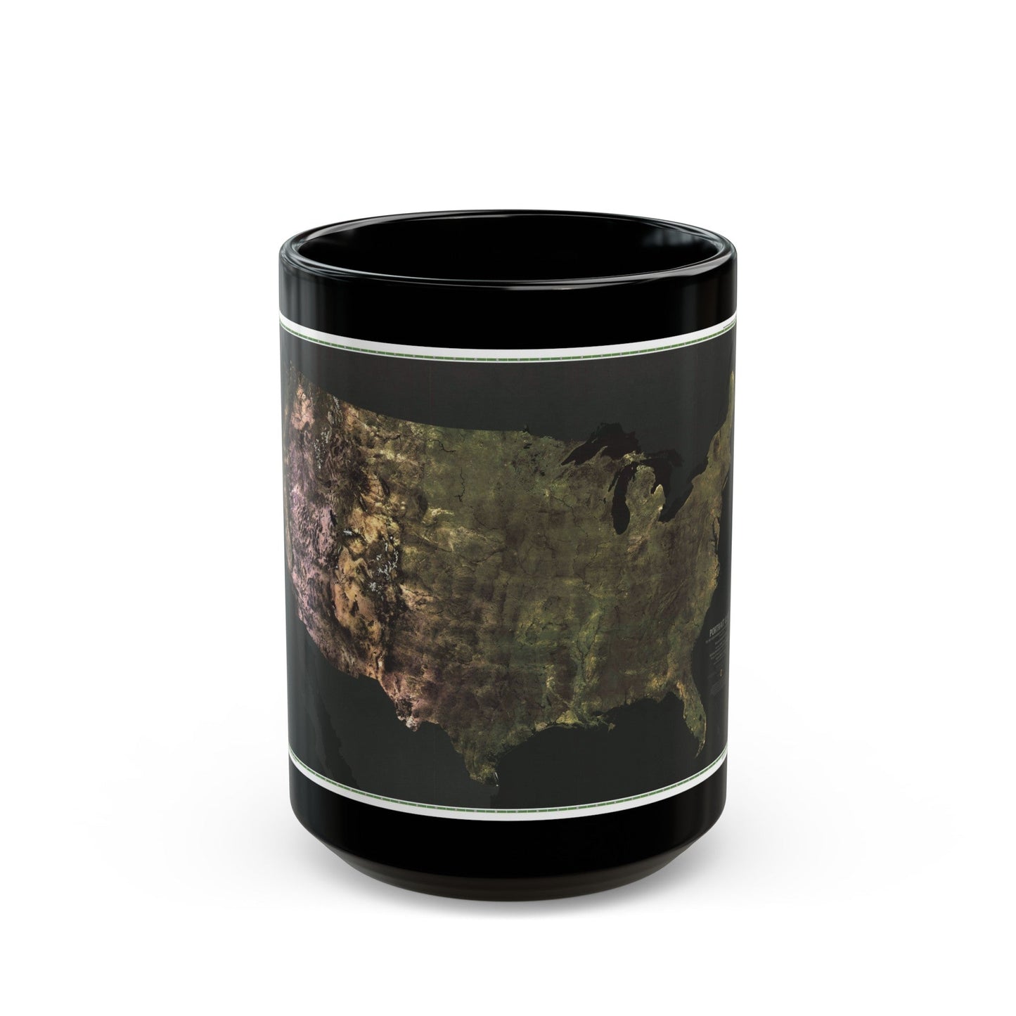 USA - Portrait U.S.A (1976) (Map) Black Coffee Mug-15oz-The Sticker Space