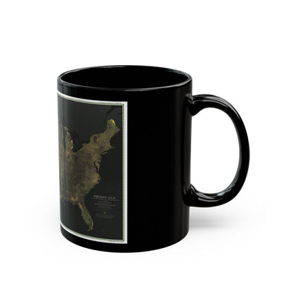 USA - Portrait U.S.A (1976) (Map) Black Coffee Mug-The Sticker Space