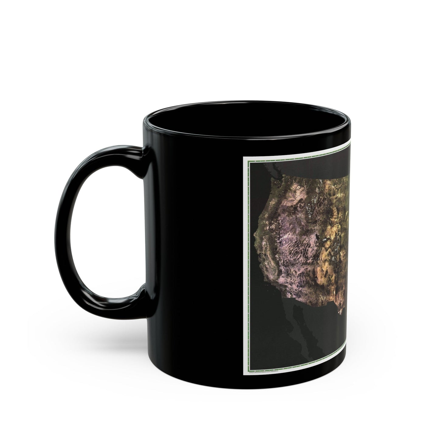 USA - Portrait U.S.A (1976) (Map) Black Coffee Mug-The Sticker Space