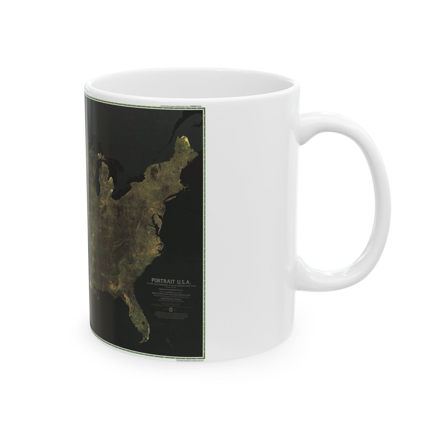 USA - Portrait U.S.A (1976) (Map) White Coffee Mug-The Sticker Space