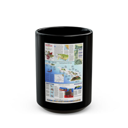 USA - Rediscovering Hawaii (1995) (Map) Black Coffee Mug-15oz-The Sticker Space