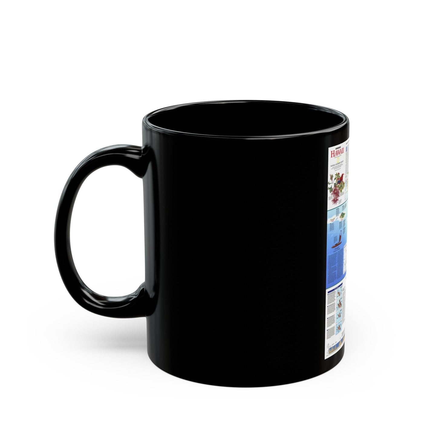 USA - Rediscovering Hawaii (1995) (Map) Black Coffee Mug-The Sticker Space