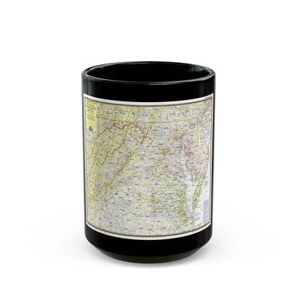 USA - Round About the Nation's Capital (1956) (Map) Black Coffee Mug-15oz-The Sticker Space