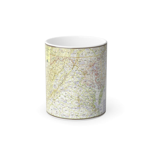 USA - Round About the Nation's Capital (1956) (Map) Color Changing Mug 11oz-11oz-The Sticker Space