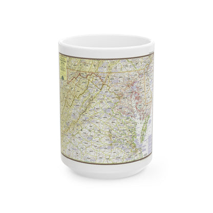 USA - Round About the Nation's Capital (1956) (Map) White Coffee Mug-15oz-The Sticker Space