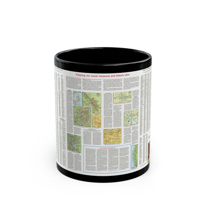 USA - Scenic Treasures and Historic Sites (1966) (Map) Black Coffee Mug-11oz-The Sticker Space