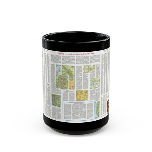 USA - Scenic Treasures and Historic Sites (1966) (Map) Black Coffee Mug-15oz-The Sticker Space