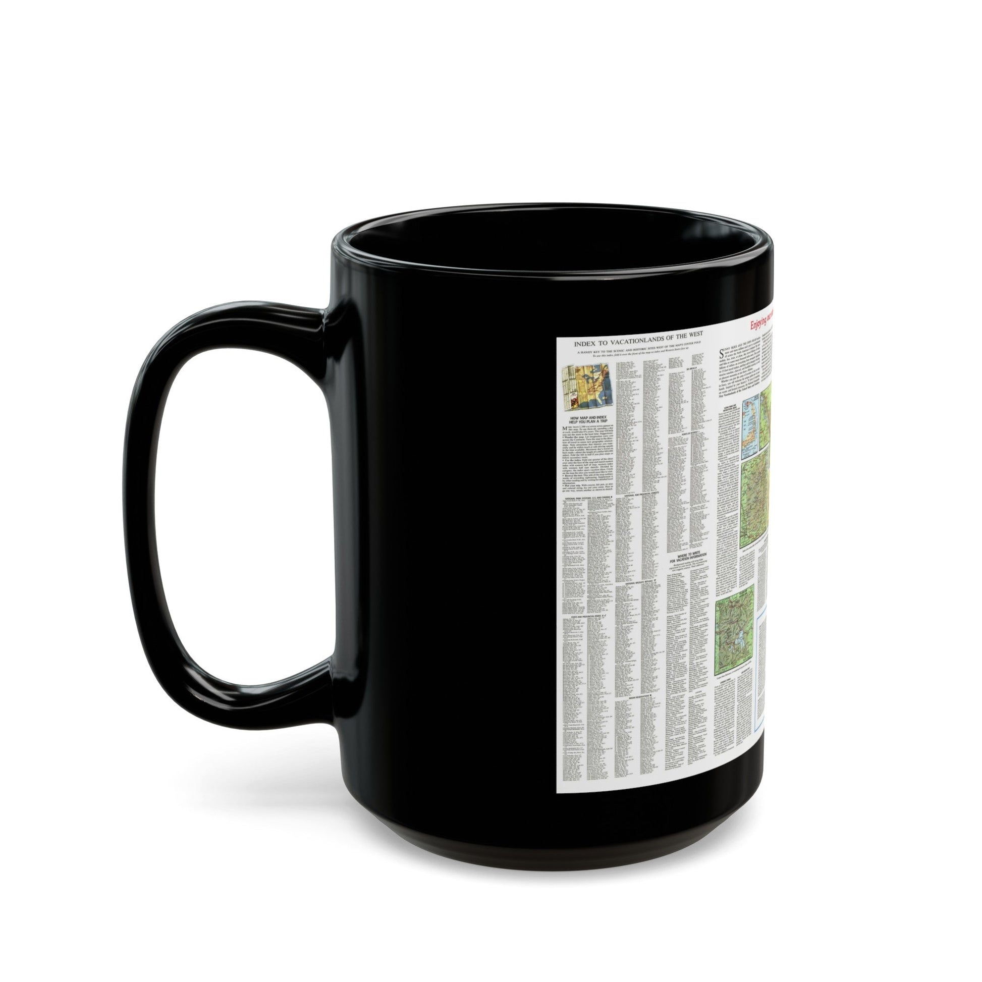 USA - Scenic Treasures and Historic Sites (1966) (Map) Black Coffee Mug-The Sticker Space