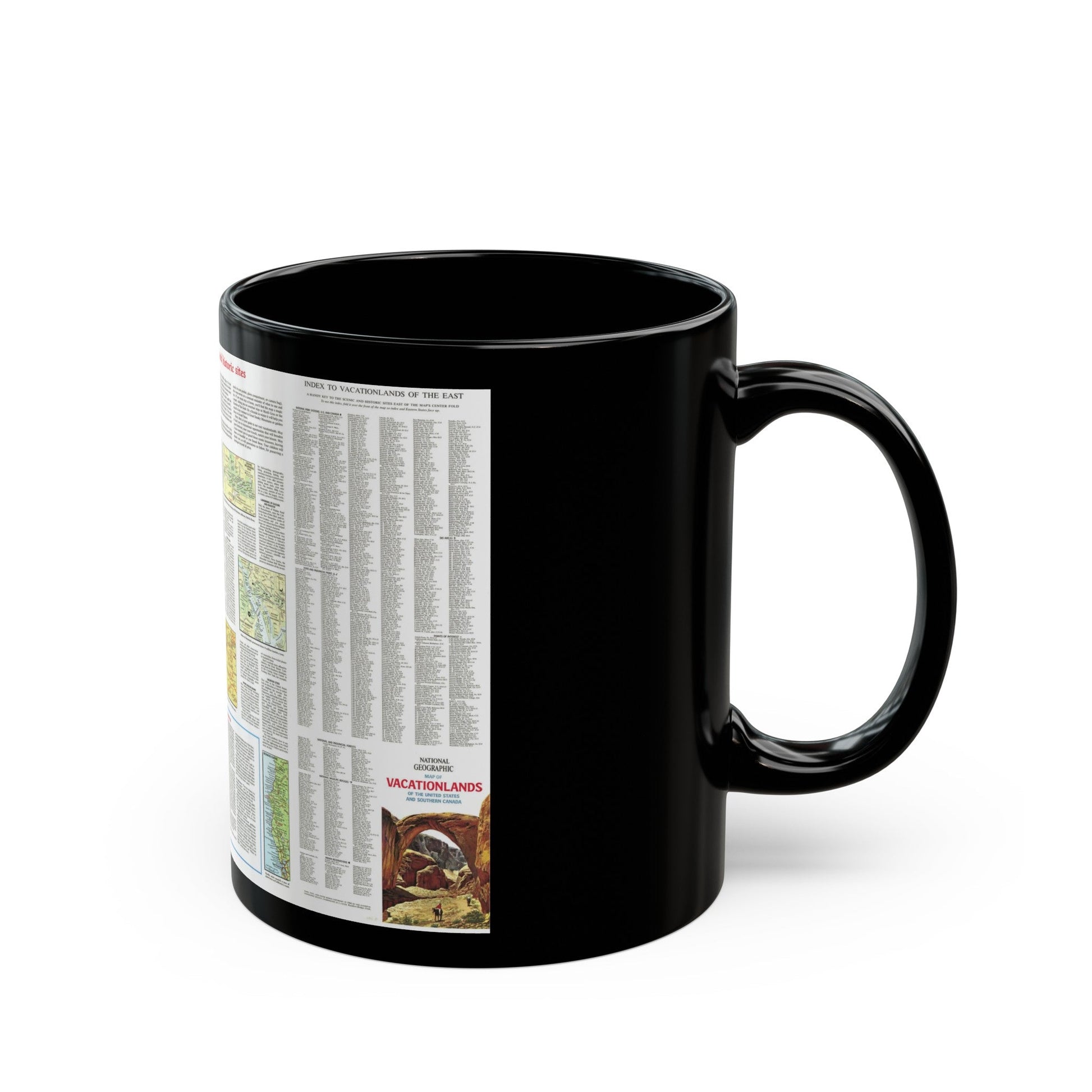 USA - Scenic Treasures and Historic Sites (1966) (Map) Black Coffee Mug-The Sticker Space