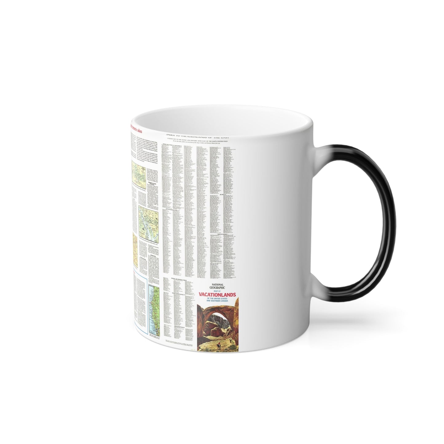 USA - Scenic Treasures and Historic Sites (1966) (Map) Color Changing Mug 11oz-11oz-The Sticker Space