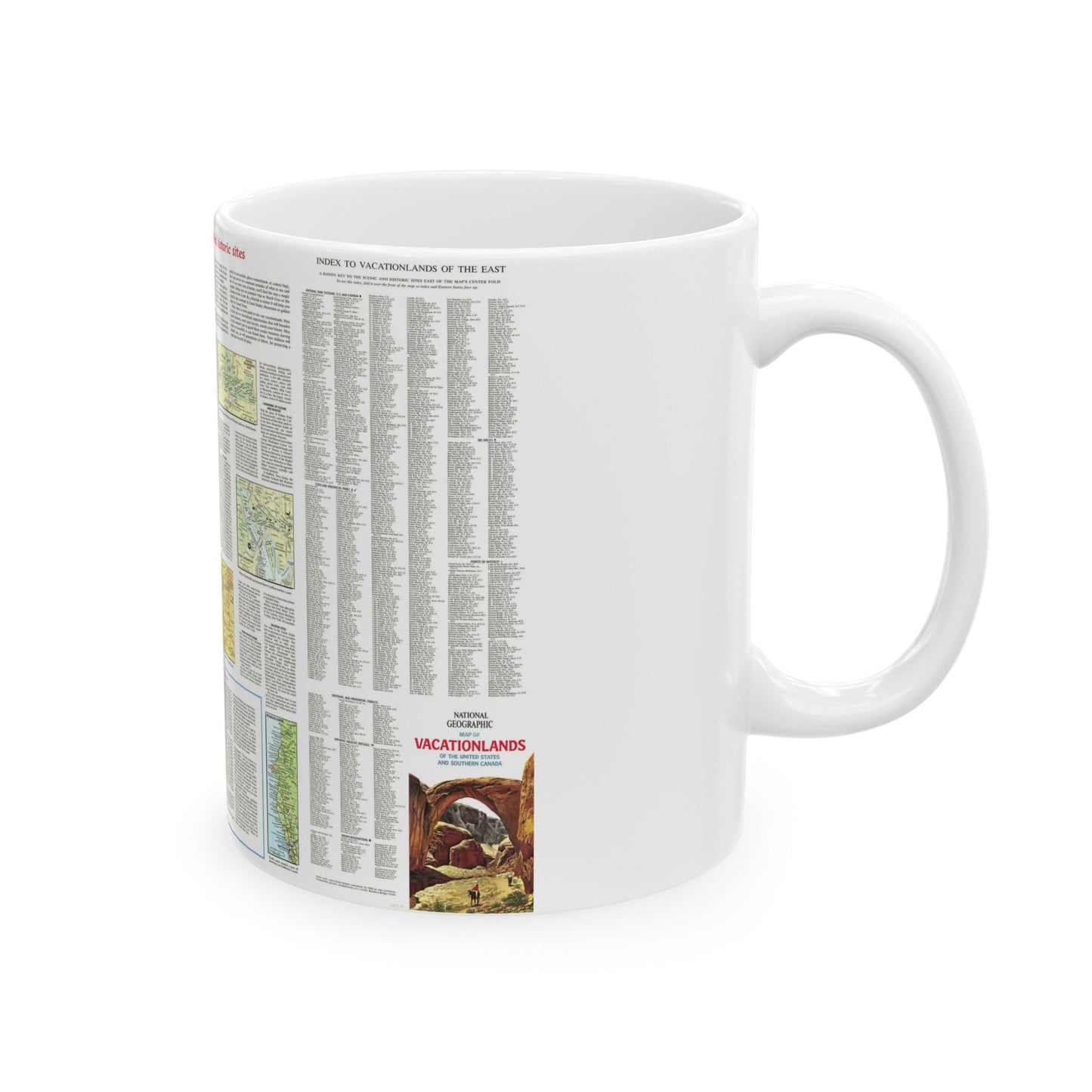 USA - Scenic Treasures and Historic Sites (1966) (Map) White Coffee Mug-The Sticker Space