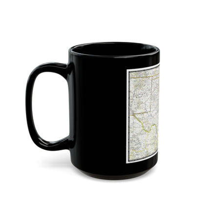 USA - South Central (1947) (Map) Black Coffee Mug-The Sticker Space