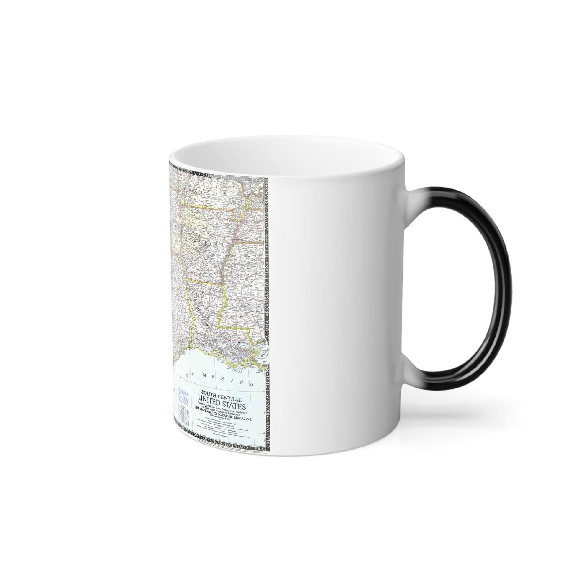 USA - South Central (1947) (Map) Color Changing Mug 11oz-11oz-The Sticker Space