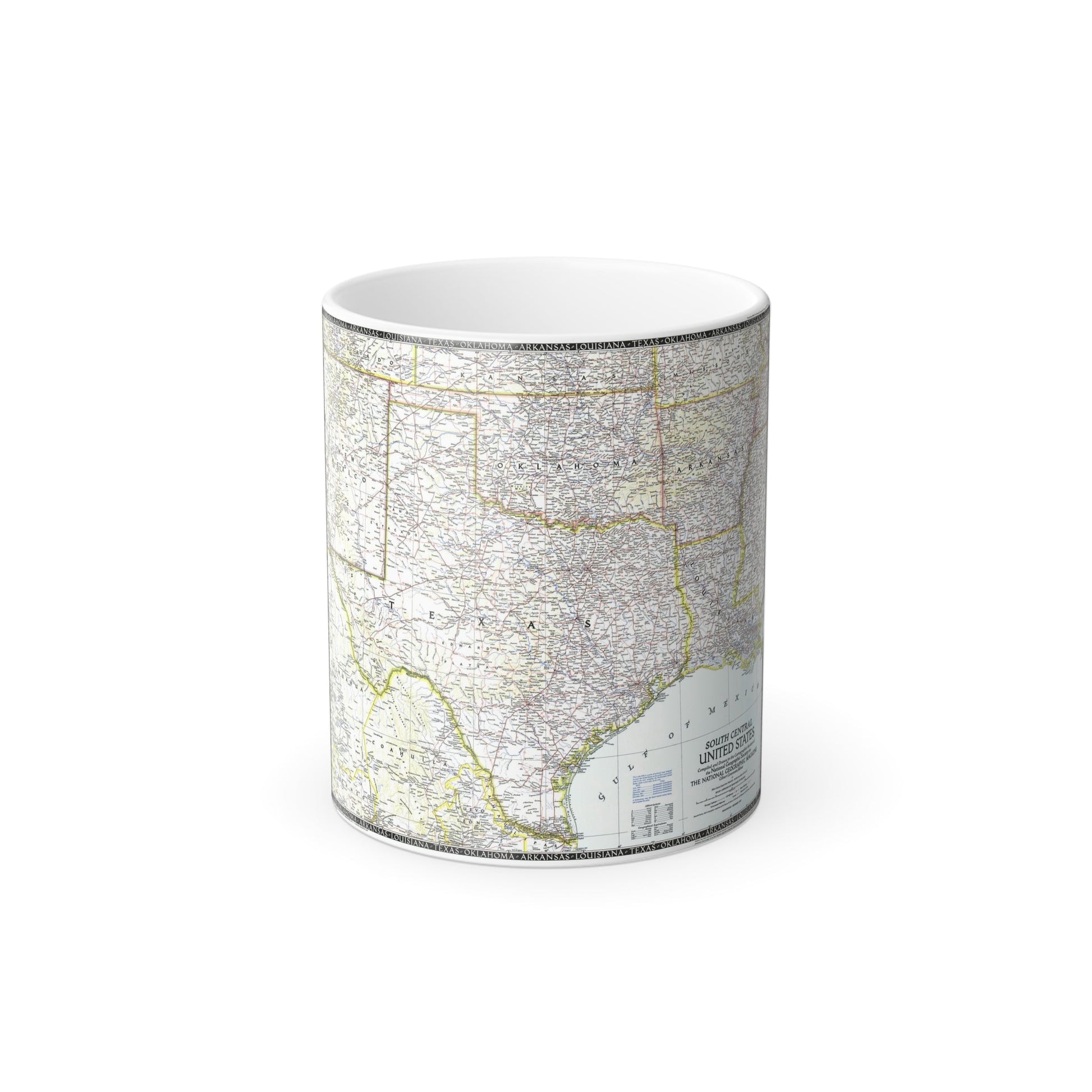 USA - South Central (1947) (Map) Color Changing Mug 11oz-11oz-The Sticker Space