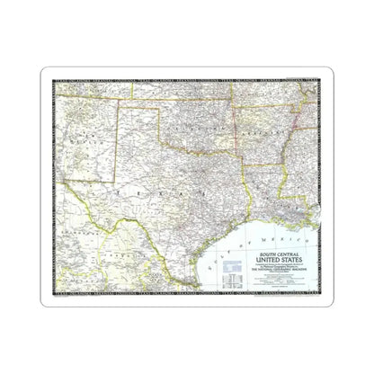 USA - South Central (1947) (Map) STICKER Vinyl Kiss-Cut Decal 2 Inch White - The Sticker Space
