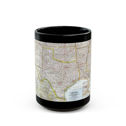 USA - South Central (1961) (Map) Black Coffee Mug-15oz-The Sticker Space