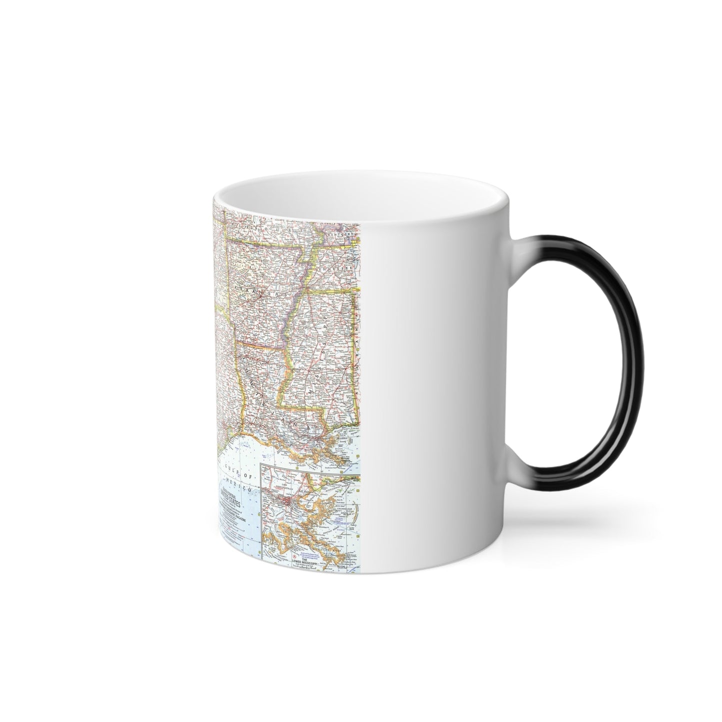 USA - South Central (1961) (Map) Color Changing Mug 11oz-11oz-The Sticker Space