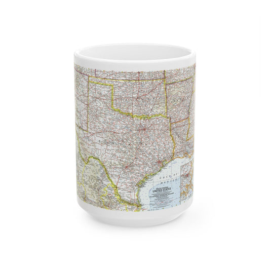 USA - South Central (1961) (Map) White Coffee Mug-15oz-The Sticker Space