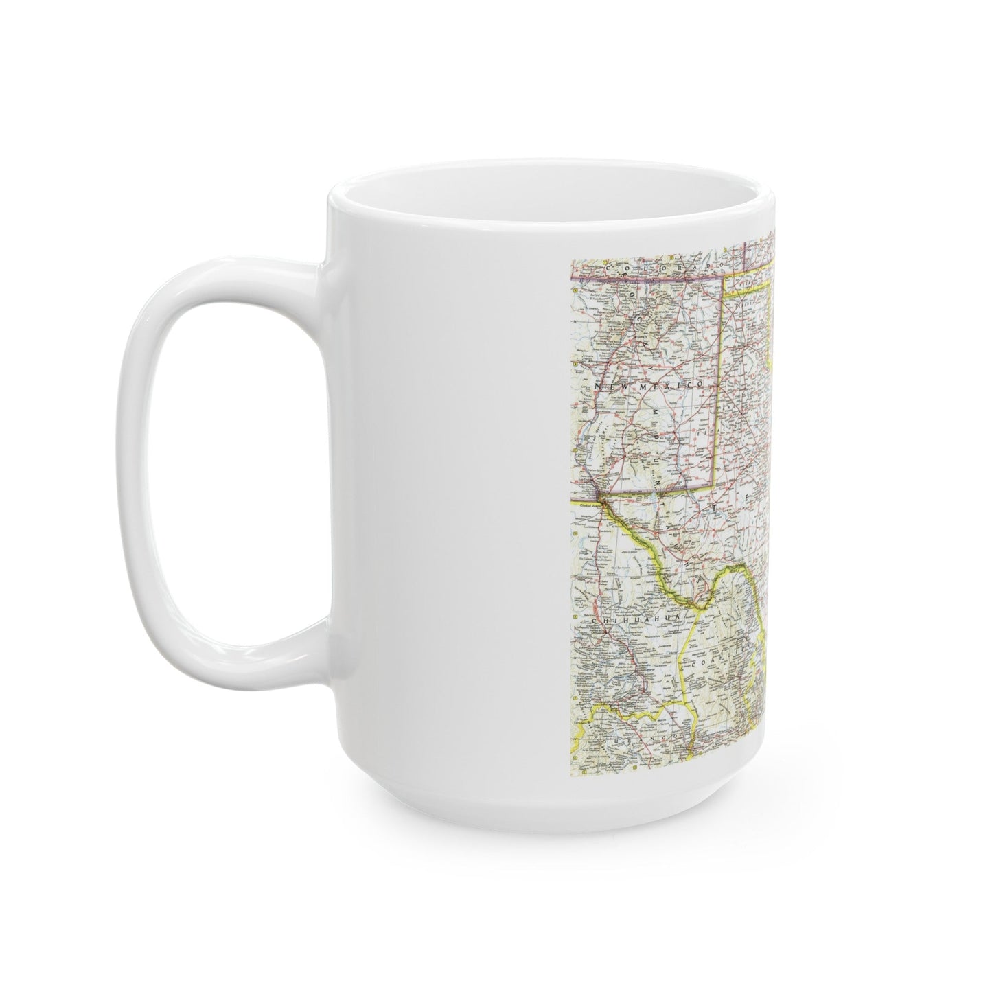 USA - South Central (1961) (Map) White Coffee Mug-The Sticker Space