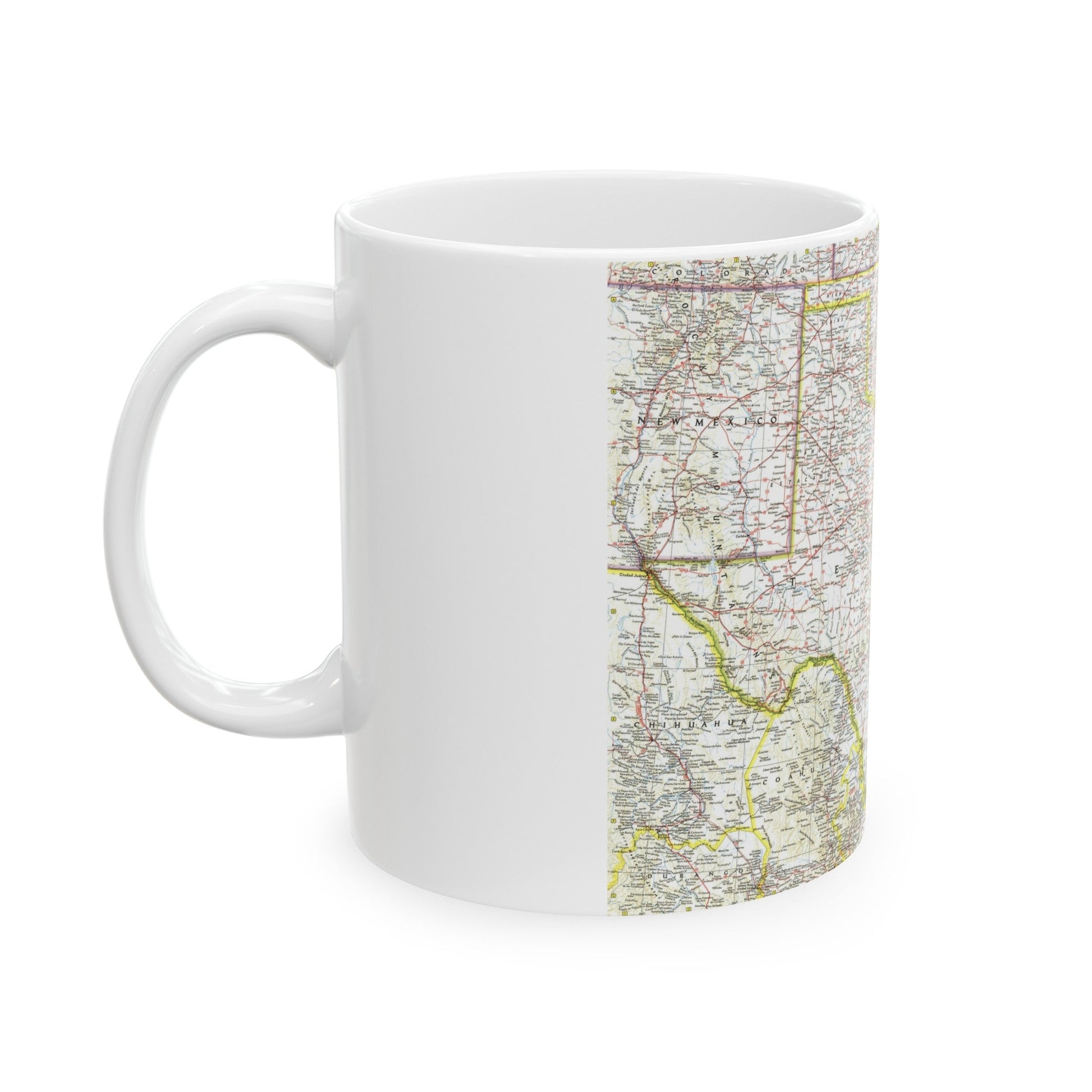 USA - South Central (1961) (Map) White Coffee Mug-The Sticker Space