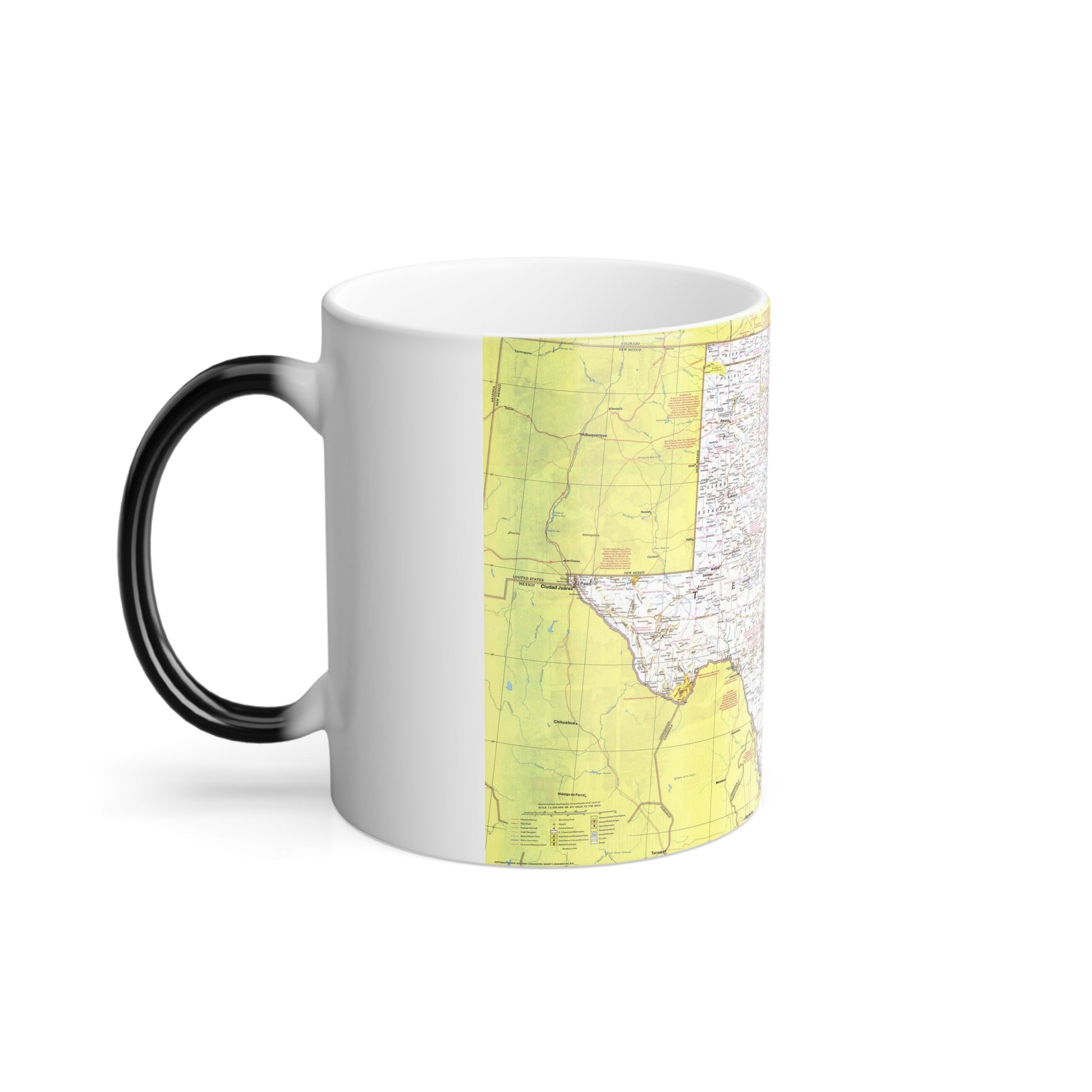 USA - South Central States 1 (1974) (Map) Color Changing Mug 11oz-11oz-The Sticker Space