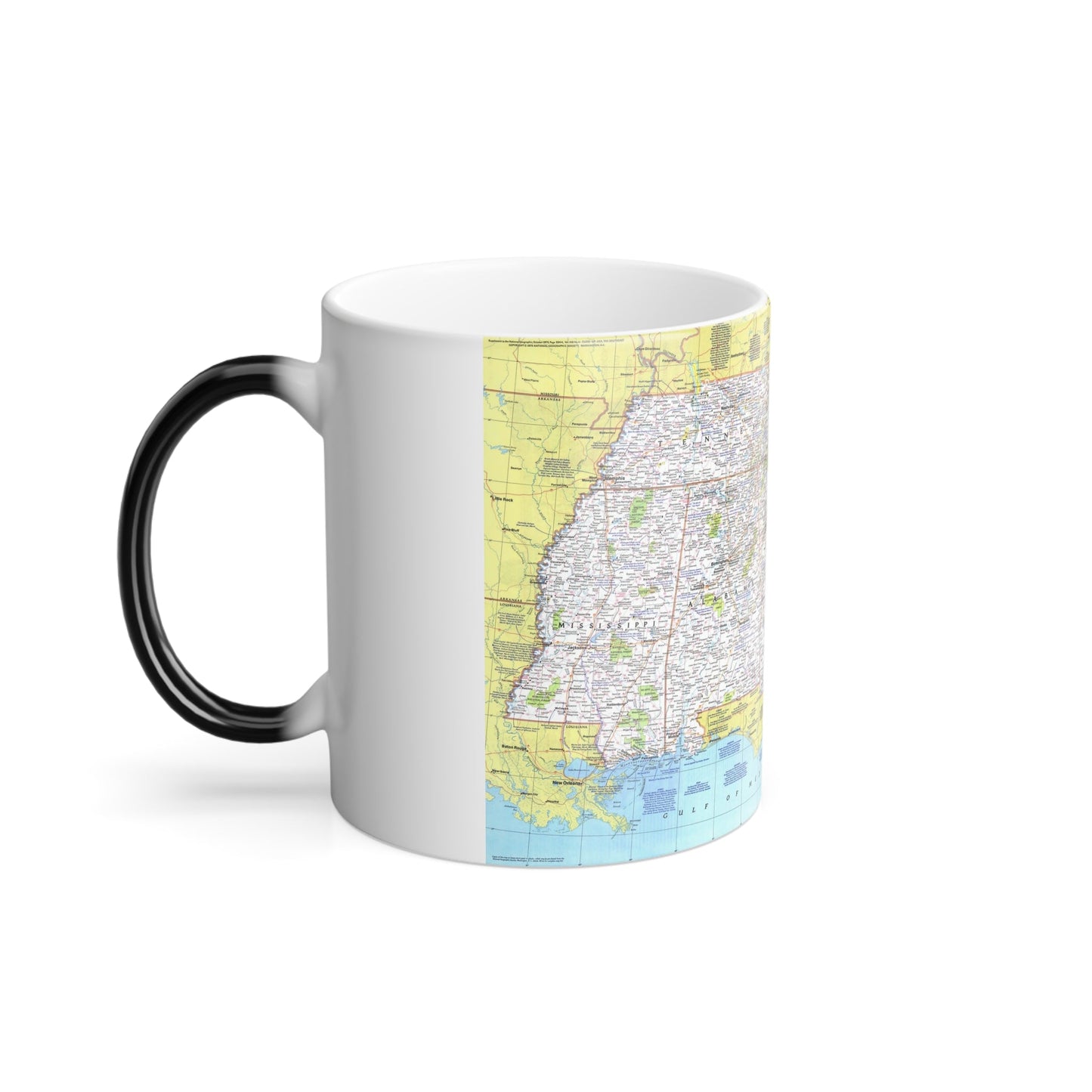 USA - Southeast 1 (1975) (Map) Color Changing Mug 11oz-11oz-The Sticker Space