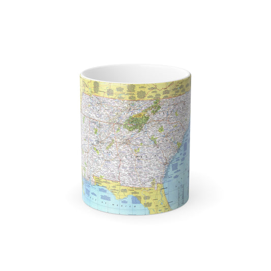 USA - Southeast 1 (1975) (Map) Color Changing Mug 11oz-11oz-The Sticker Space