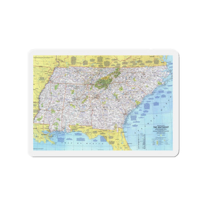 USA - Southeast 1 (1975) (Map) Refrigerator Magnet-2" x 2"-The Sticker Space