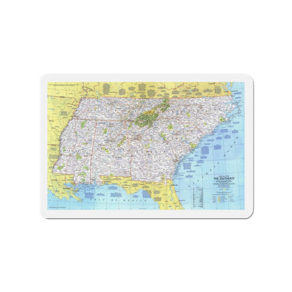 USA - Southeast 1 (1975) (Map) Refrigerator Magnet-3" x 3"-The Sticker Space