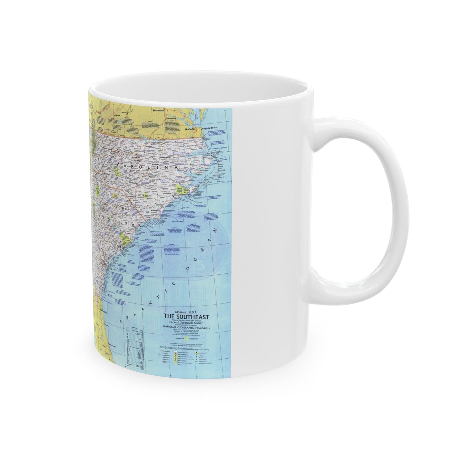 USA - Southeast 1 (1975) (Map) White Coffee Mug-The Sticker Space