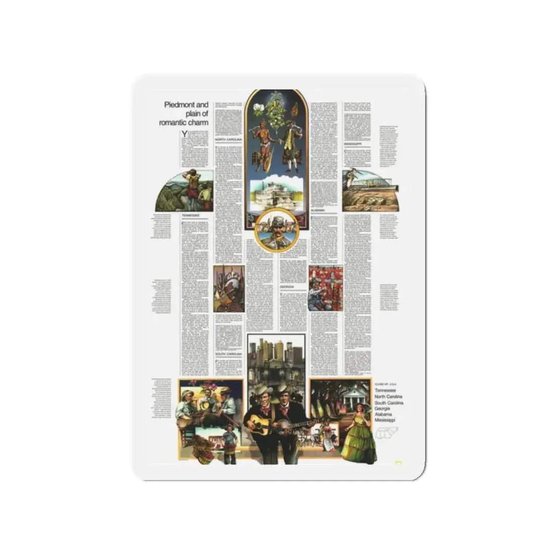 USA - Southeast 2 (1975) (Map) Refrigerator Magnet 2 Inch - The Sticker Space