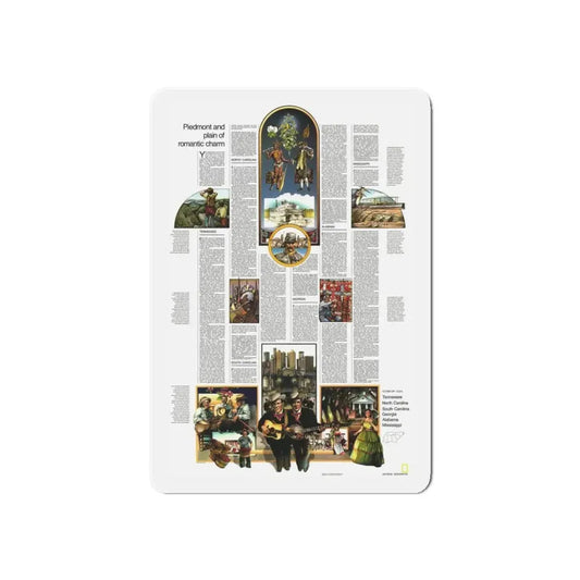 USA - Southeast 2 (1975) (Map) Refrigerator Magnet 6 Inch - The Sticker Space