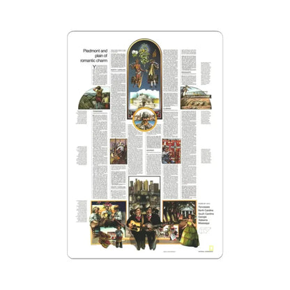 USA - Southeast 2 (1975) (Map) STICKER Vinyl Kiss-Cut Decal 2 Inch White - The Sticker Space