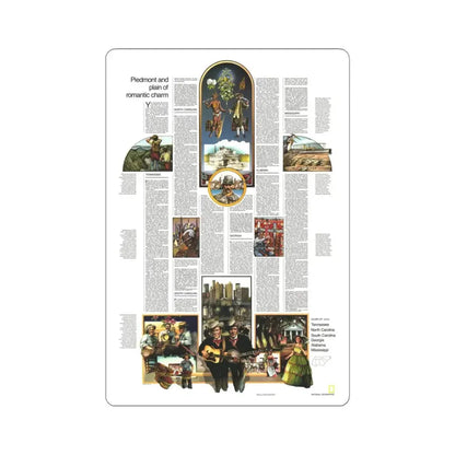 USA - Southeast 2 (1975) (Map) STICKER Vinyl Kiss-Cut Decal 3 Inch White - The Sticker Space