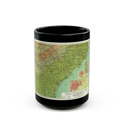 USA - Southeastern (1926) (Map) Black Coffee Mug-15oz-The Sticker Space