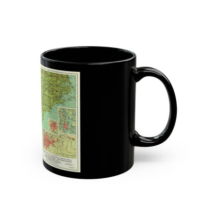 USA - Southeastern (1926) (Map) Black Coffee Mug-The Sticker Space