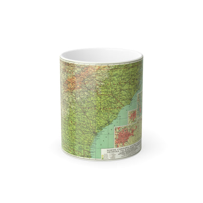 USA - Southeastern (1926) (Map) Color Changing Mug 11oz-11oz-The Sticker Space