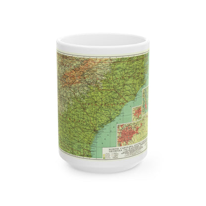 USA - Southeastern (1926) (Map) White Coffee Mug-15oz-The Sticker Space