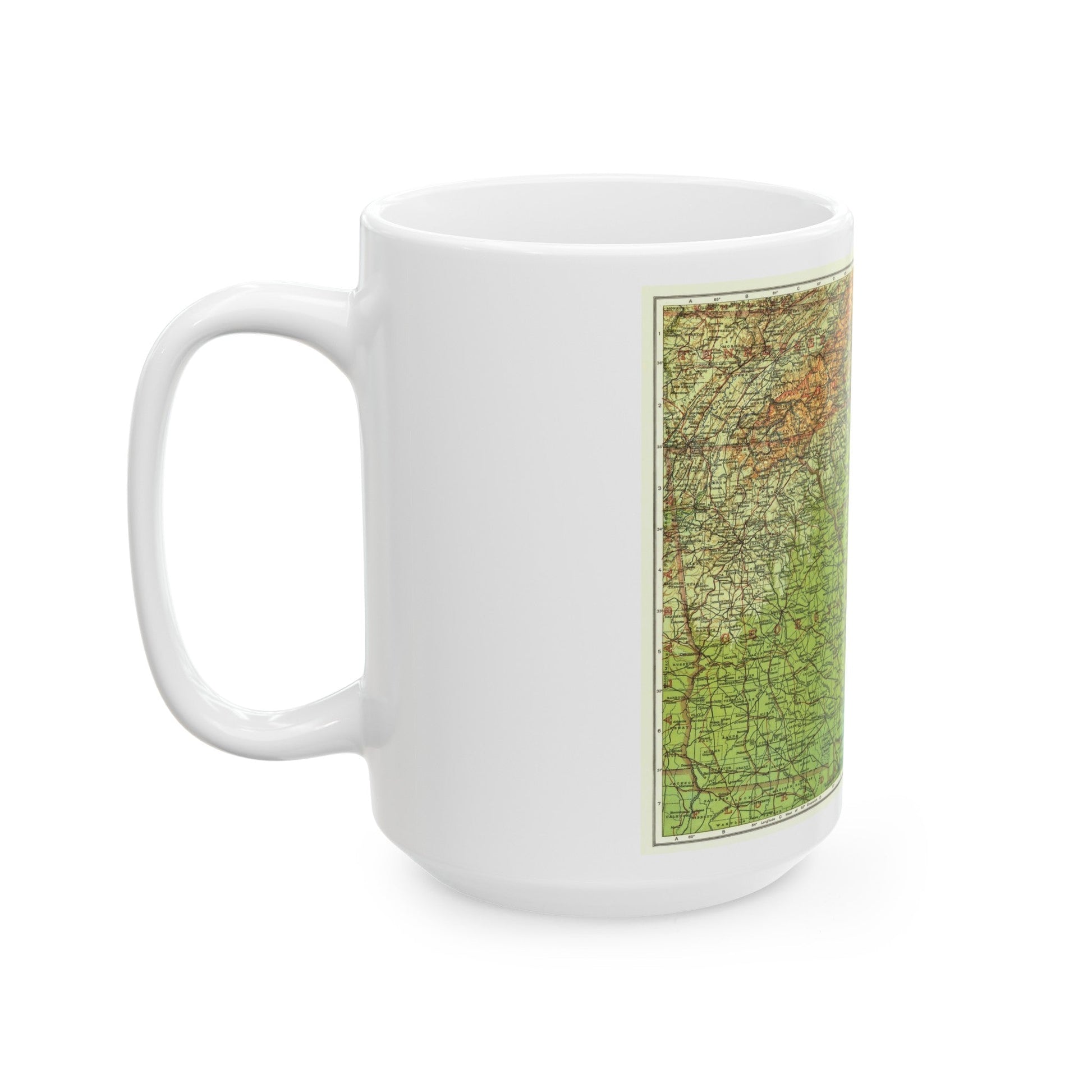 USA - Southeastern (1926) (Map) White Coffee Mug-The Sticker Space