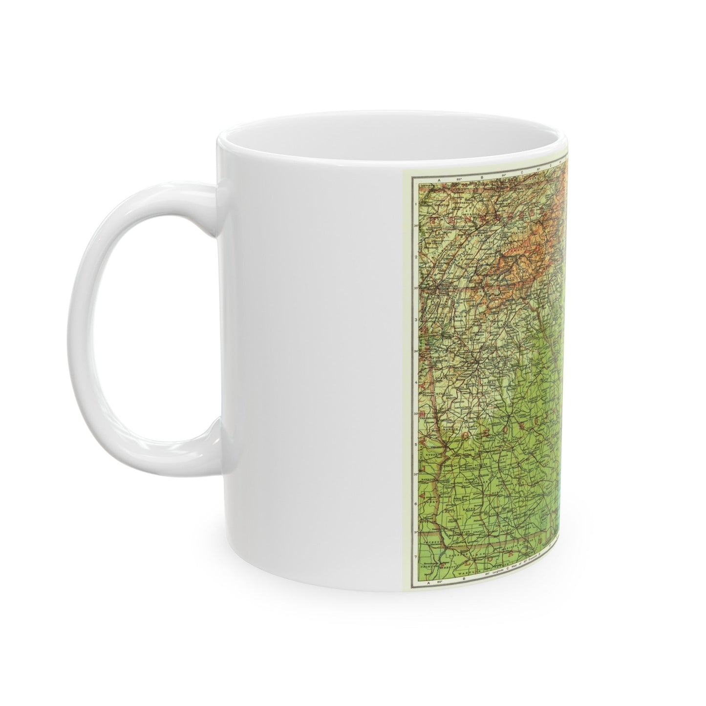 USA - Southeastern (1926) (Map) White Coffee Mug-The Sticker Space