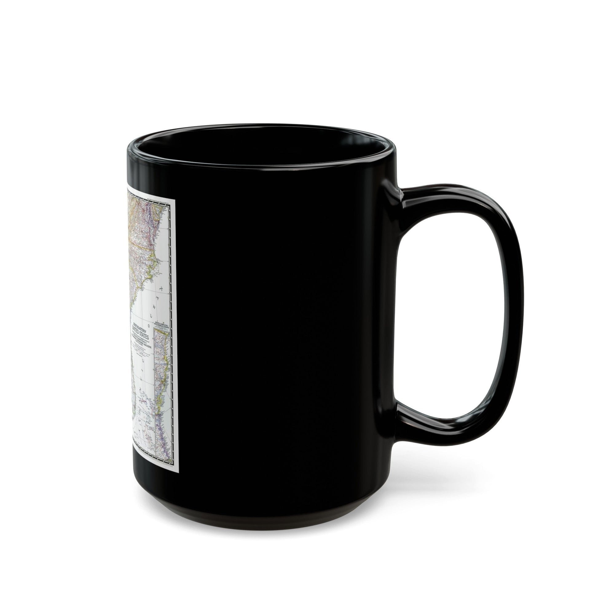 USA - Southeastern (1947) (Map) Black Coffee Mug-The Sticker Space