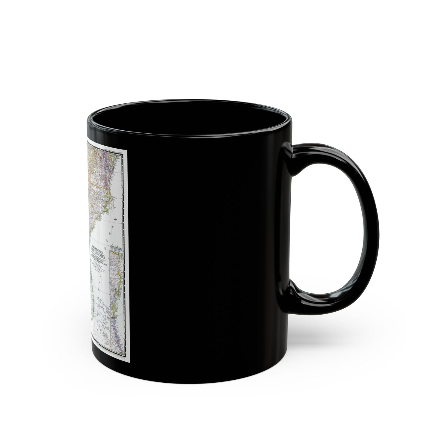 USA - Southeastern (1947) (Map) Black Coffee Mug-The Sticker Space