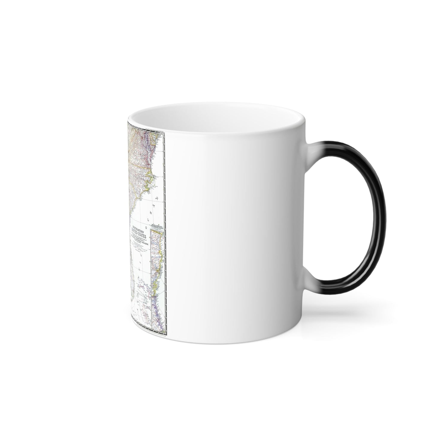 USA - Southeastern (1947) (Map) Color Changing Mug 11oz-11oz-The Sticker Space