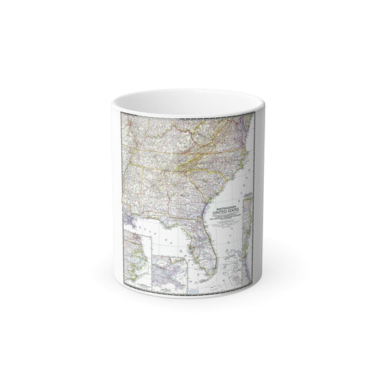 USA - Southeastern (1947) (Map) Color Changing Mug 11oz-11oz-The Sticker Space