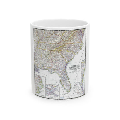 USA - Southeastern (1947) (Map) White Coffee Mug-11oz-The Sticker Space