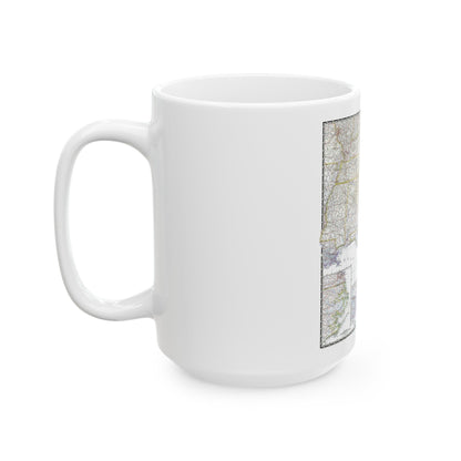 USA - Southeastern (1947) (Map) White Coffee Mug-The Sticker Space